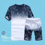 Summer Set Men Casual Beach Suits Short Sleeve 2PCS Sweatsuit + Shorts Fashion Tracksuit 2020 Men Sportsuits T-shirt + Shorts