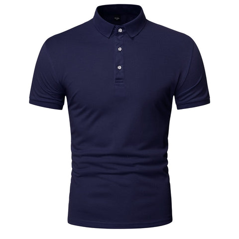 Solid colour short sleeve polo shirt men high quality brand men polo shirts casual Business cozy polo shirt men