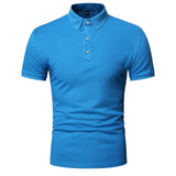 Solid colour short sleeve polo shirt men high quality brand men polo shirts casual Business cozy polo shirt men