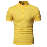 Solid colour short sleeve polo shirt men high quality brand men polo shirts casual Business cozy polo shirt men