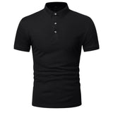 Solid colour short sleeve polo shirt men high quality brand men polo shirts casual Business cozy polo shirt men