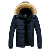 Winter Parkas Men Fur Collar Warm Thick Cotton White Duck Down Parkas Coats  Men's Jacket Casual Warm Outwear Plus Size Overcoat