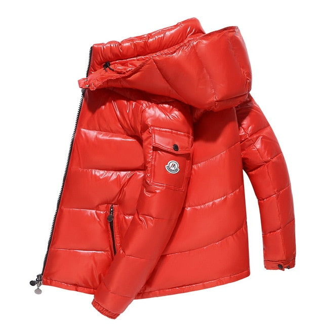 Winter 90% white duck down men's shiny down jacket men's