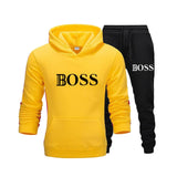 2Pcs/Set Men's Sportswear Sets 2020 Autumn Winter Hooded Thick Male Casual Tracksuit Men 2 Piece Sweatshirt + Sweatpants Set