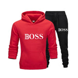 2Pcs/Set Men's Sportswear Sets 2020 Autumn Winter Hooded Thick Male Casual Tracksuit Men 2 Piece Sweatshirt + Sweatpants Set