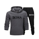 2Pcs/Set Men's Sportswear Sets 2020 Autumn Winter Hooded Thick Male Casual Tracksuit Men 2 Piece Sweatshirt + Sweatpants Set