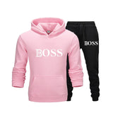 2Pcs/Set Men's Sportswear Sets 2020 Autumn Winter Hooded Thick Male Casual Tracksuit Men 2 Piece Sweatshirt + Sweatpants Set