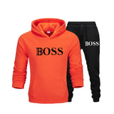 2Pcs/Set Men's Sportswear Sets 2020 Autumn Winter Hooded Thick Male Casual Tracksuit Men 2 Piece Sweatshirt + Sweatpants Set