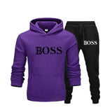 2Pcs/Set Men's Sportswear Sets 2020 Autumn Winter Hooded Thick Male Casual Tracksuit Men 2 Piece Sweatshirt + Sweatpants Set